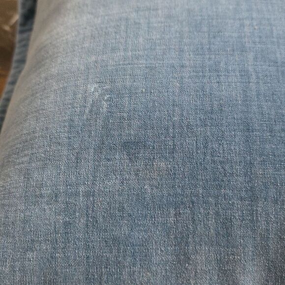 Pottery Barn Soft Washed Denim 20x20 Accent Throw Pillow Cover Worn Look - Picture 11 of 11